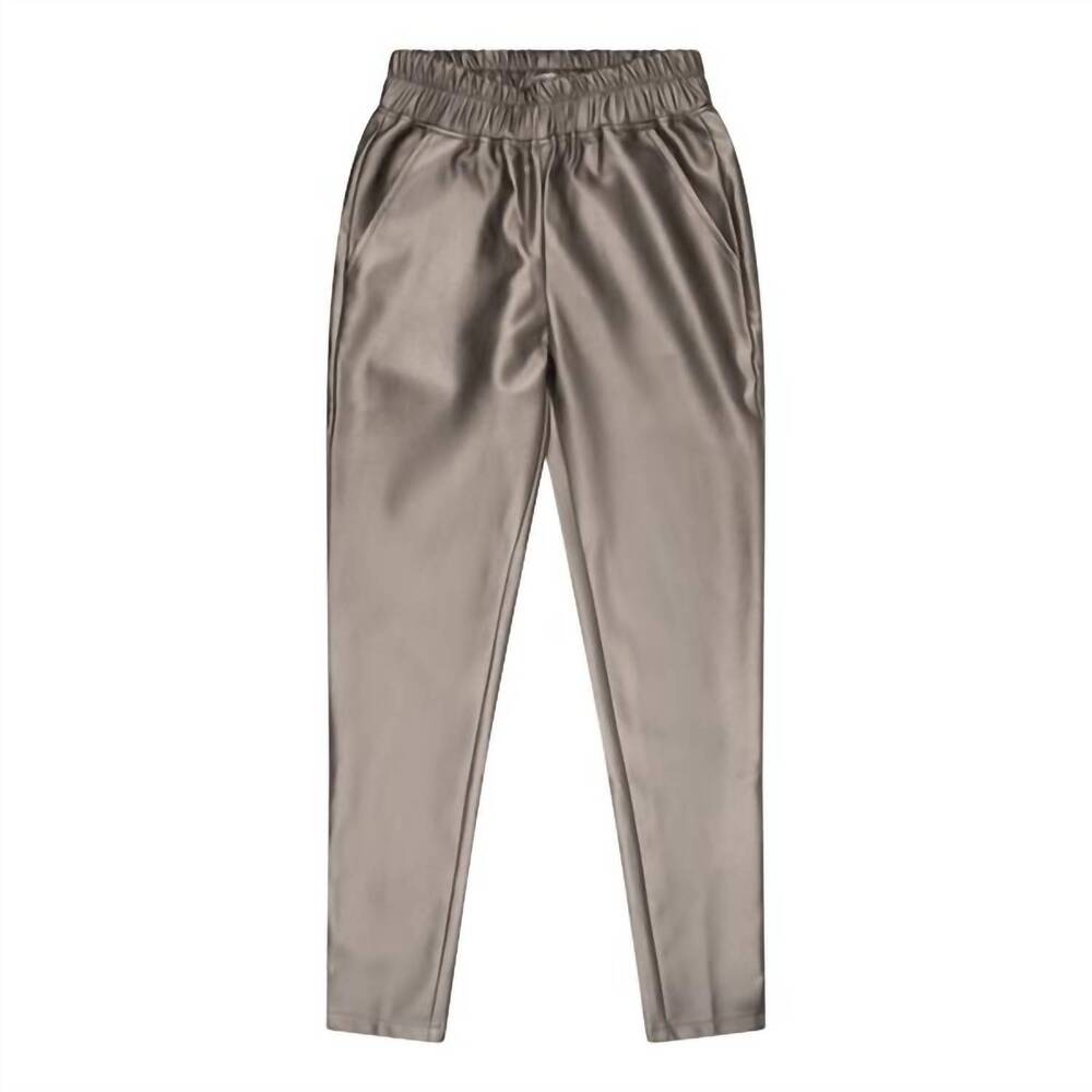 NEW ESQUALO women's tregging pu trousers in soft gold
